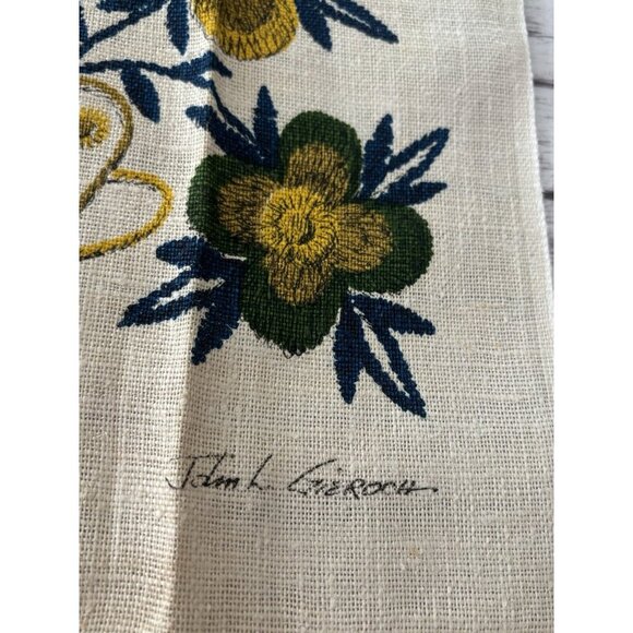 PAIR Vintage Kay Dee 1760 Floral Colonial Linen Kitchen Towels John Gieroch NEW - Picture 4 of 7